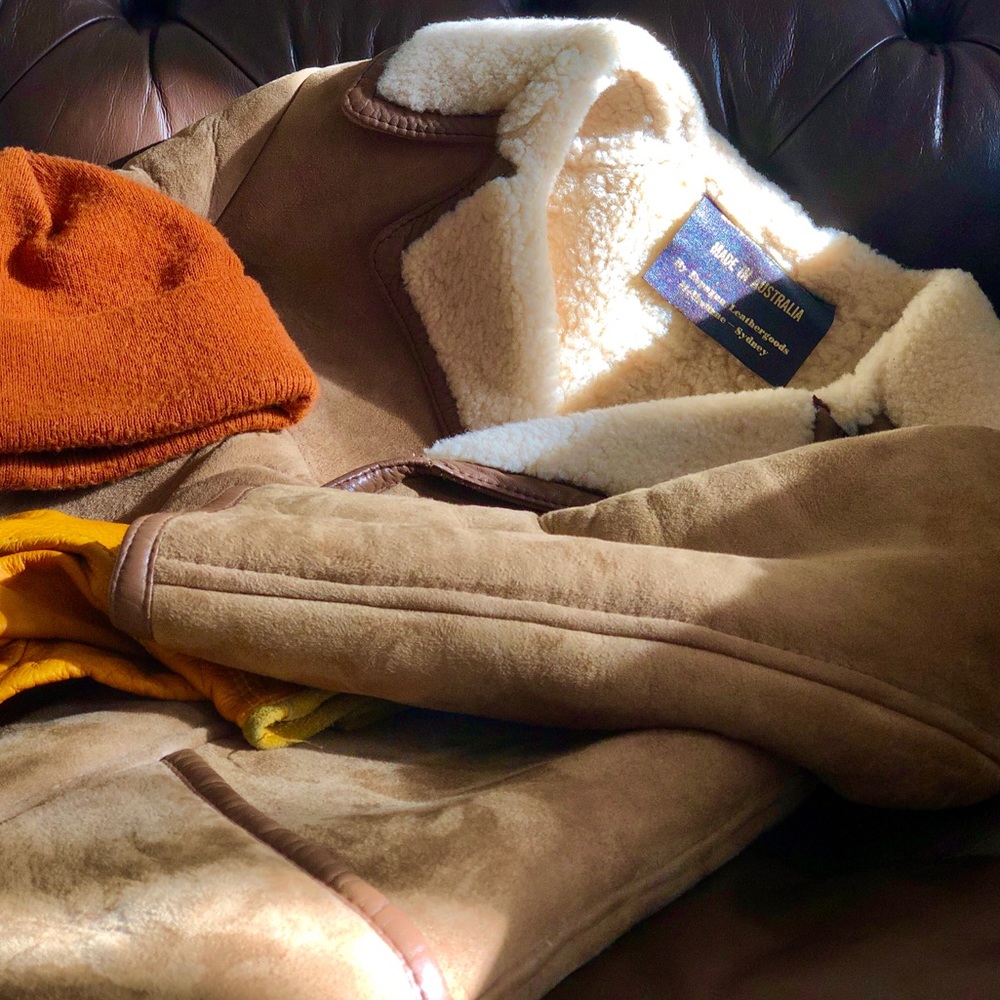 Mens Shearling Coat Australian Sheepskin Small